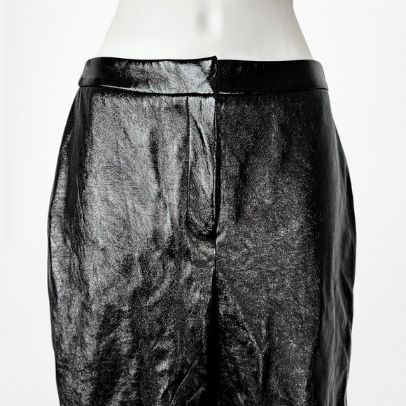 Vintage Y2K Black Patent Faux Leather Look Slim Leg Pants Size XS/S - Picture 4 of 7